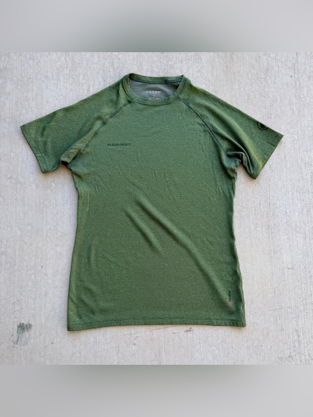 Mammut Duncan Activewear T Shirt Heather Olive Green Outdoor Gorpcore